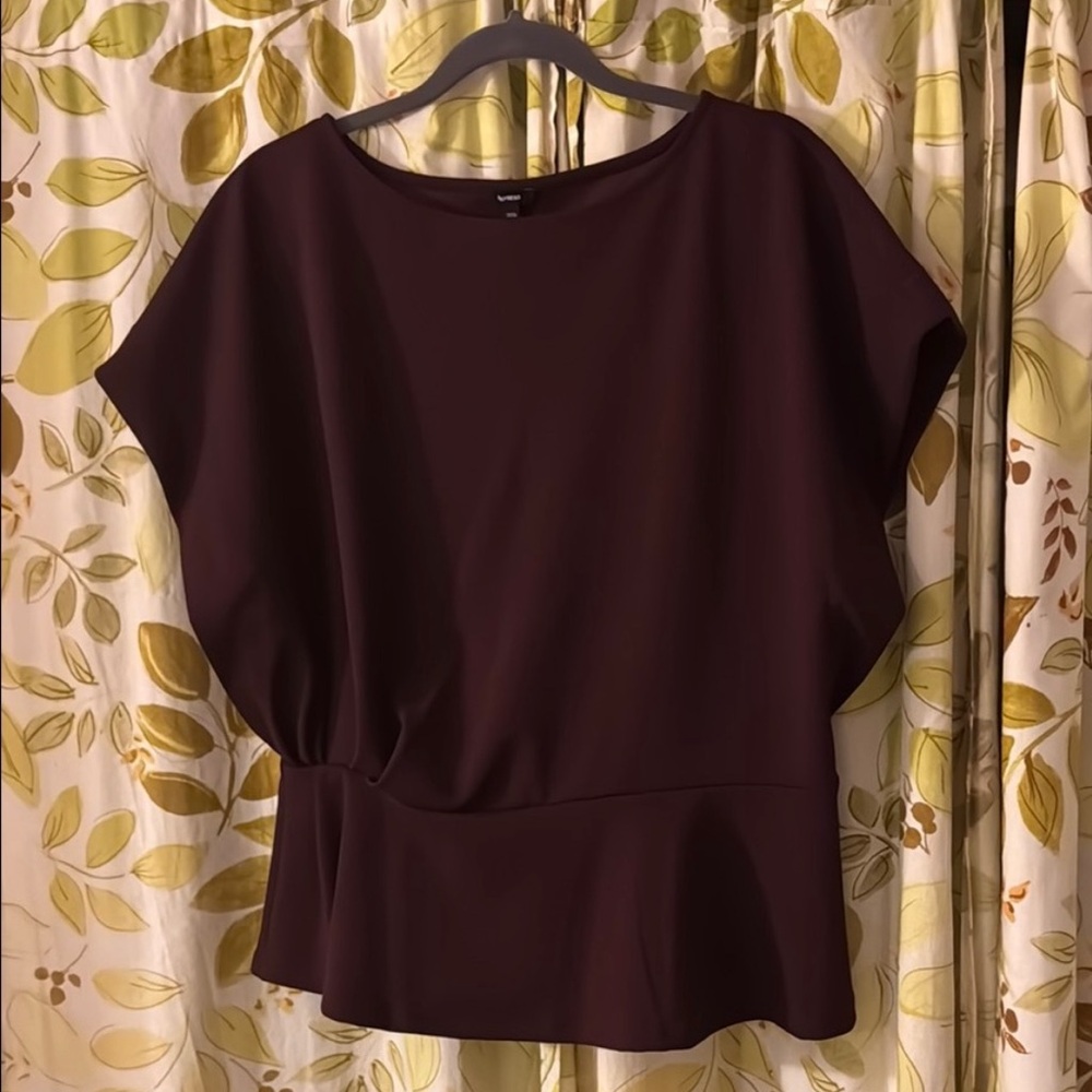 Express Women's Peplum Top in Deep Purple